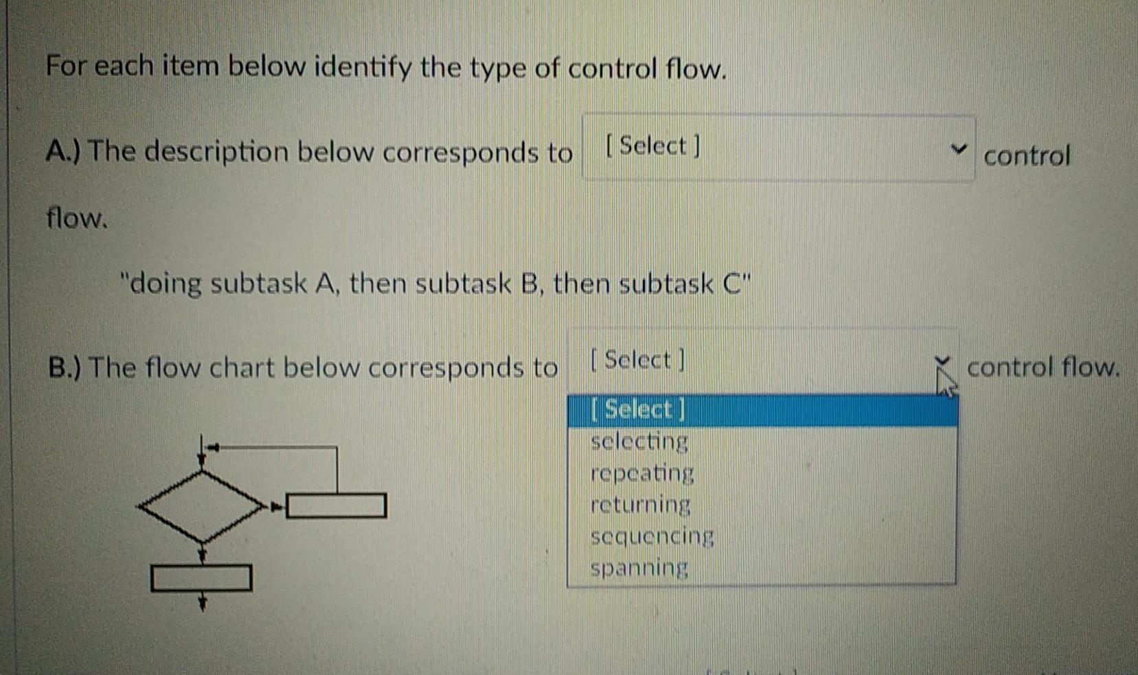 Solved For Each Item Below Identify The Type Of Control | Chegg.com