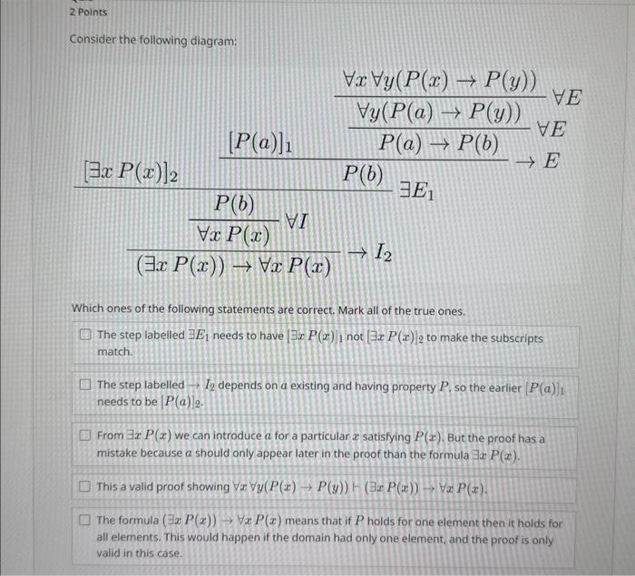 Solved 2. Points Consider the following diagram: Which ones | Chegg.com
