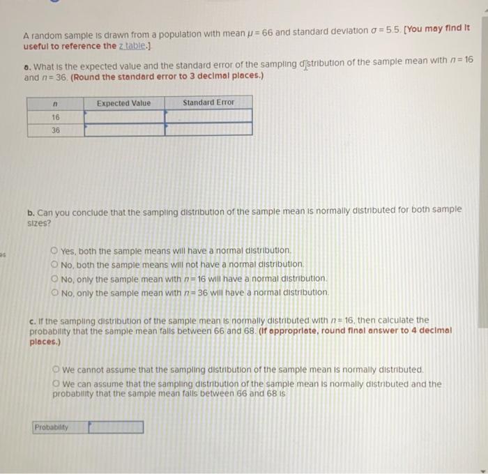 Solved A random sample is drawn from a population with mean | Chegg.com ...