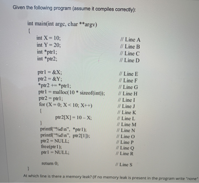 Solved Given the following program (assume it compiles | Chegg.com