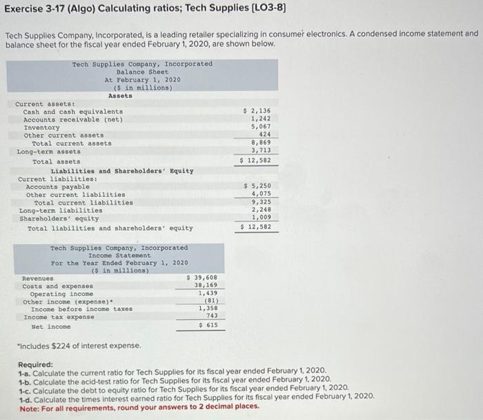Solved Tech Supplies Company, Incorporated, is a leading