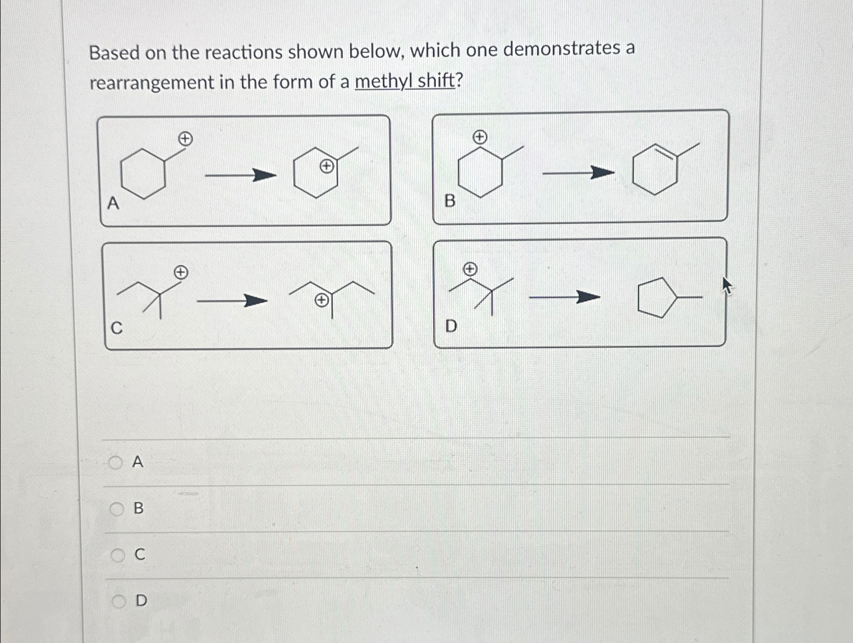 Solved Based on the reactions shown below, which one | Chegg.com