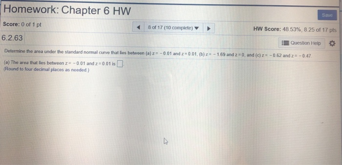 Solved Save Homework: Chapter 6 HW Score: 0 of 1 pt 6.2.63 8 | Chegg.com