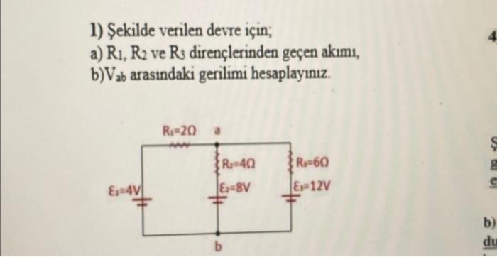 Solved 1) Sekilde Verilen Devre Için; A) R1,R2 Ve R3 | Chegg.com