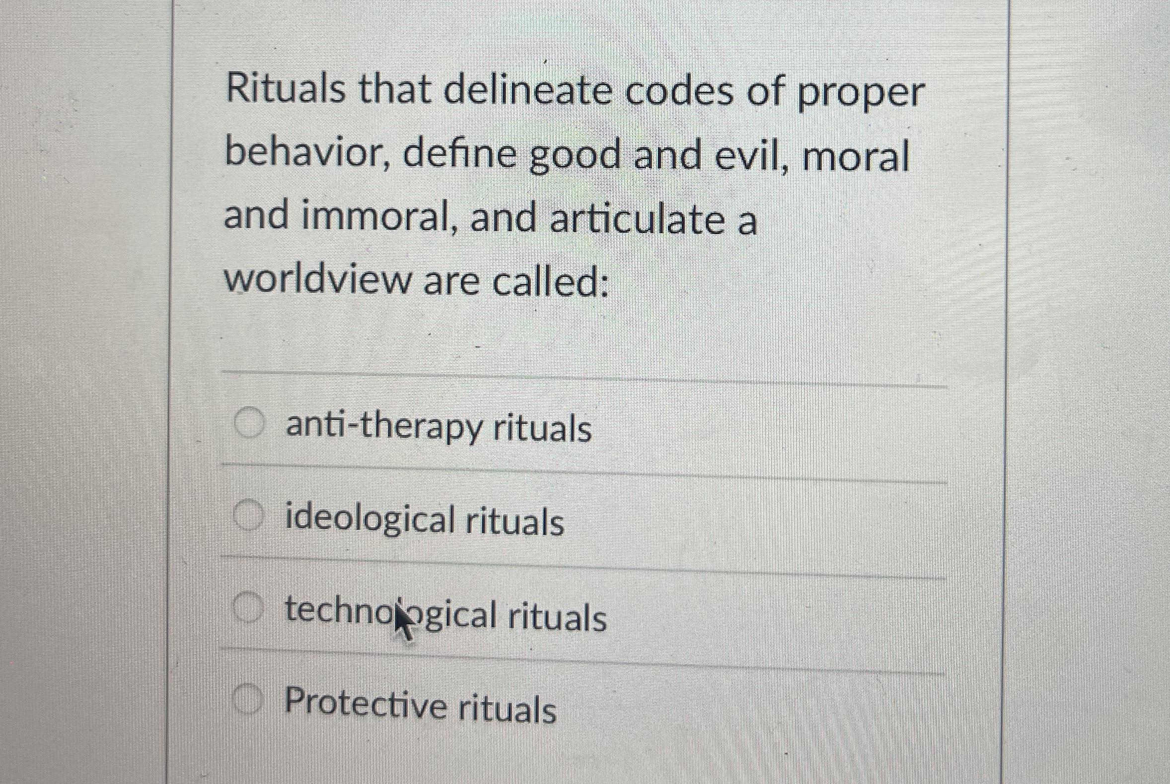 Solved Rituals that delineate codes of properbehavior,