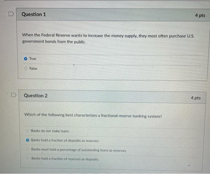 Solved Question 1 4 Pts When The Federal Reserve Wants To | Chegg.com