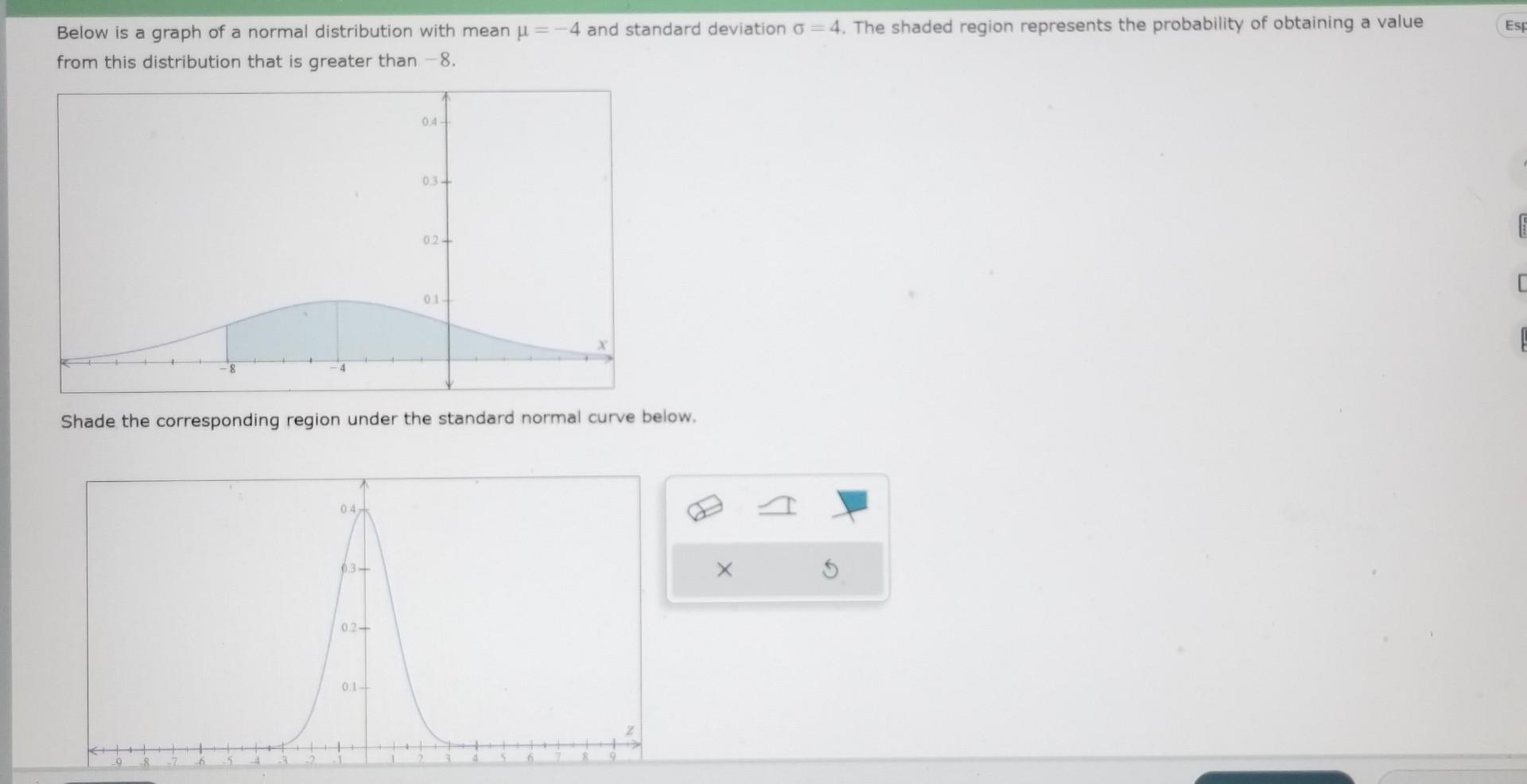 Solved Below is a graph of a normal distribution with mean | Chegg.com