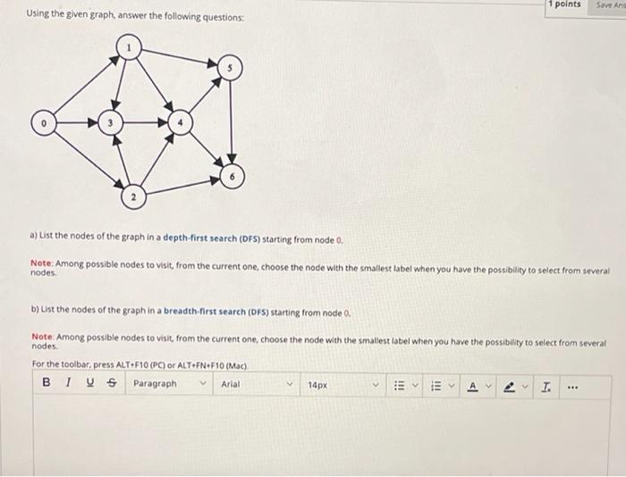 Solved 1 points Save Are Using the given graph answer the | Chegg.com