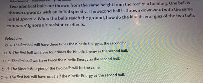 Solved Two identical balls are thrown from the same height | Chegg.com
