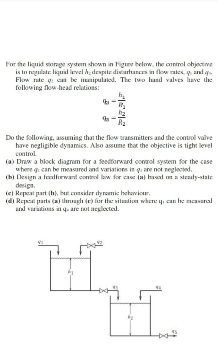 Solved For The Liquid Storage System Shown In Figure Below, | Chegg.com