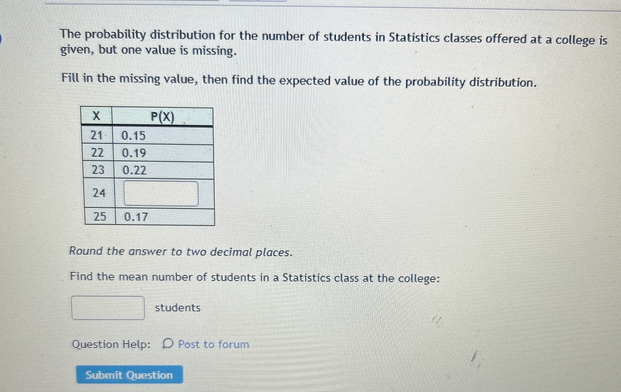 Solved The probability distribution for the number of | Chegg.com