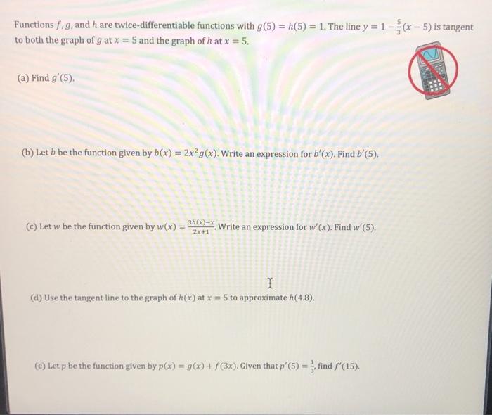 Solved Functions F G And H Are Twice Differentiable