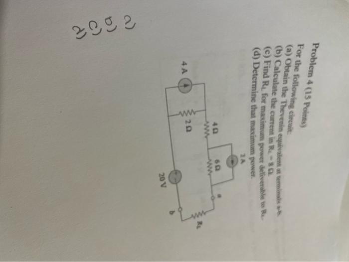 Solved Problem 4 (15 Points) For The Following Circuit: (a) | Chegg.com