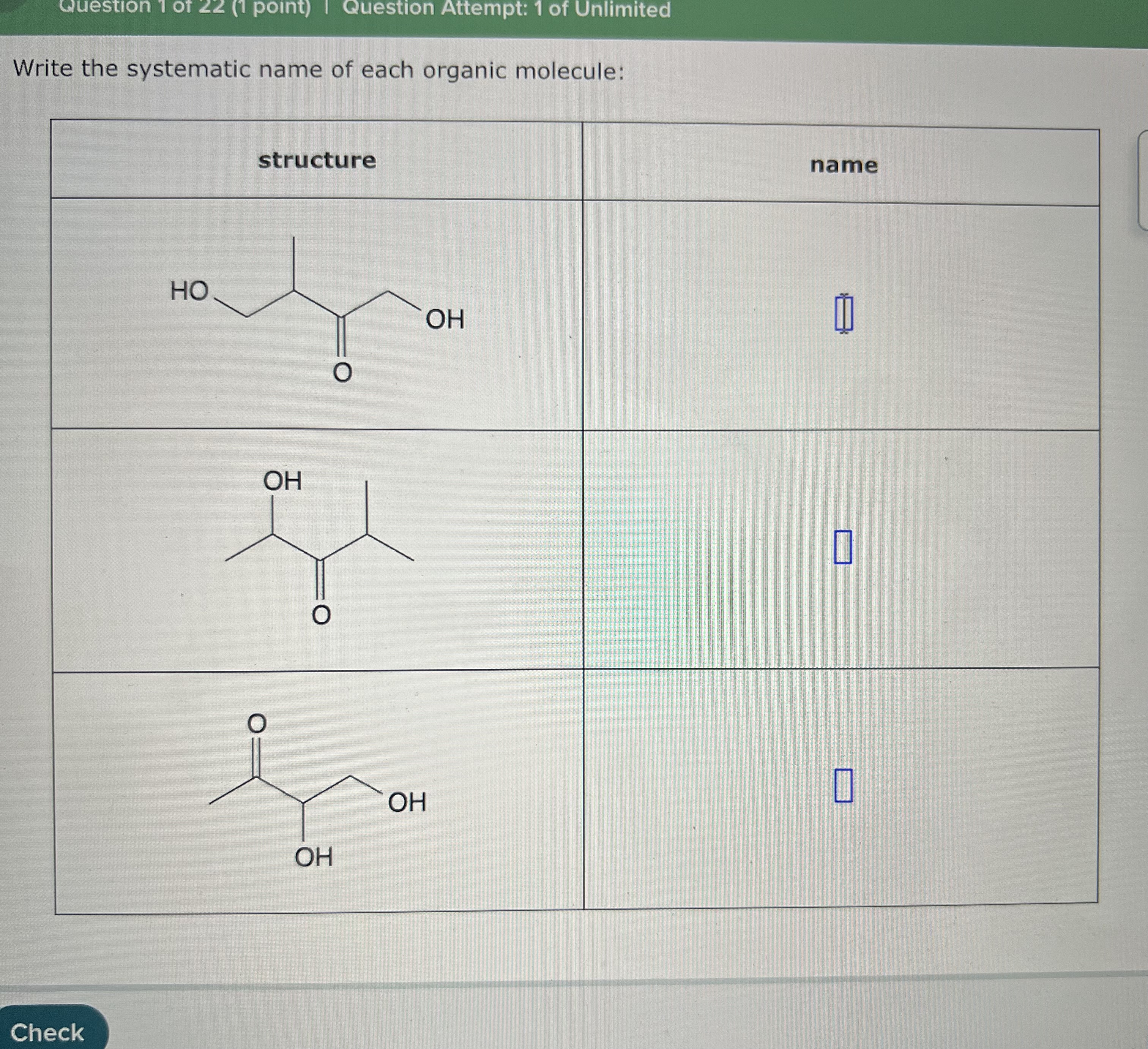 Solved Write the systematic name of each organic molecule: | Chegg.com