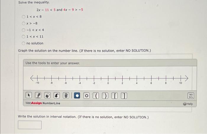Solved Solve the inequality. 1 -5 -1