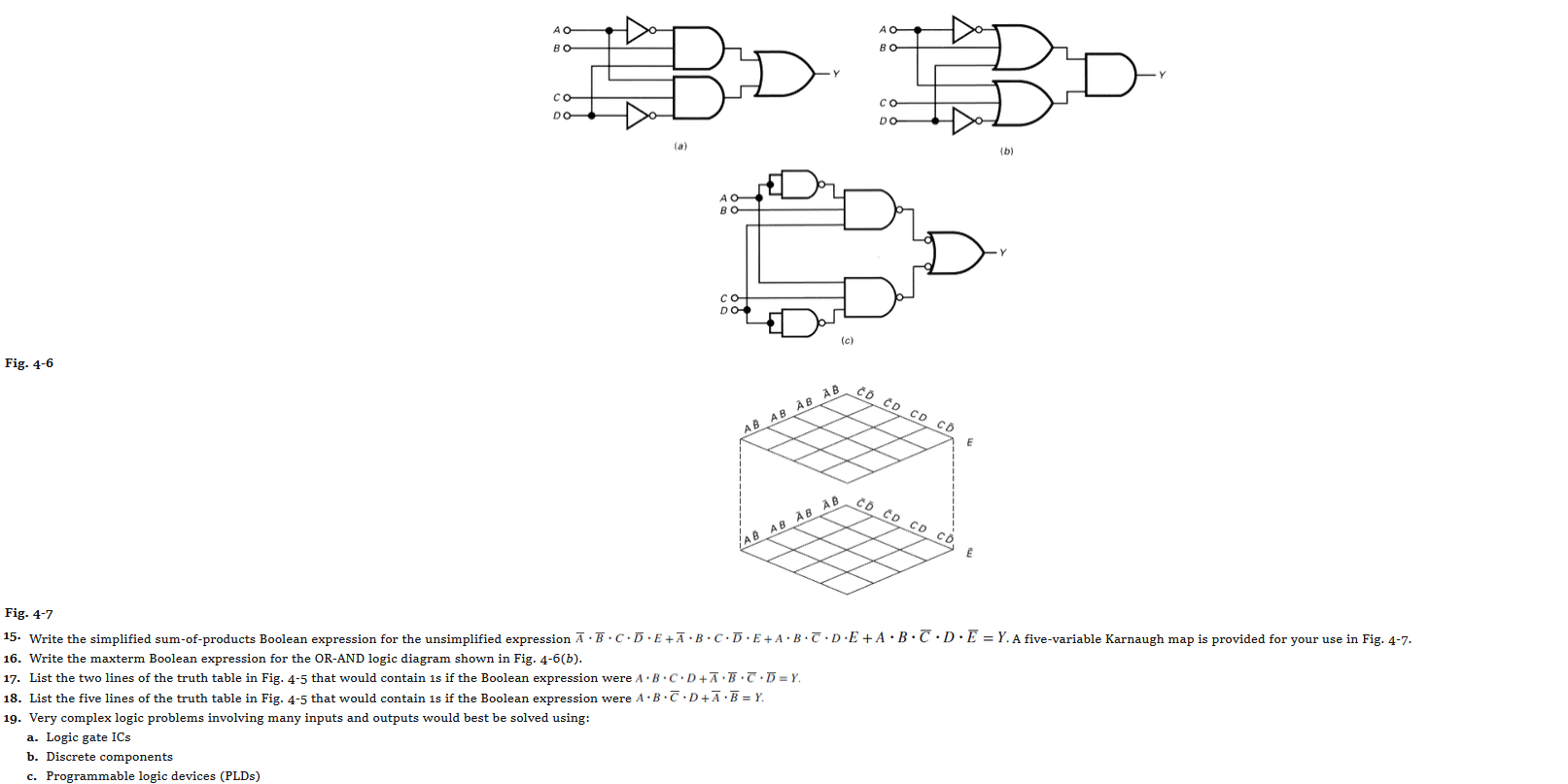 Solved QUESTION 16(a)Fig. 4-6Fig. 4-7Write the maxterm | Chegg.com
