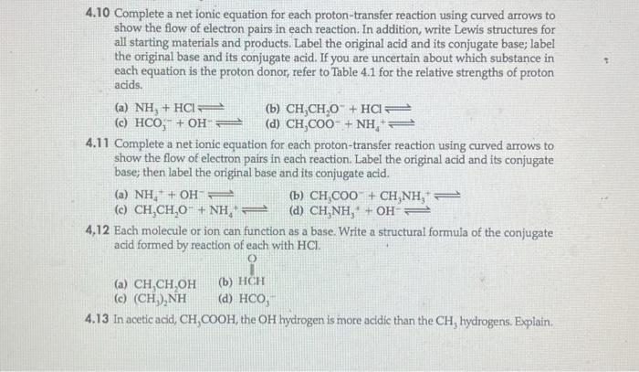 Solved 4.10 Complete a net ionic equation for each | Chegg.com
