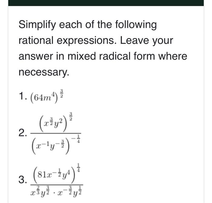 Solved Simplify each of the following rational expressions. | Chegg.com