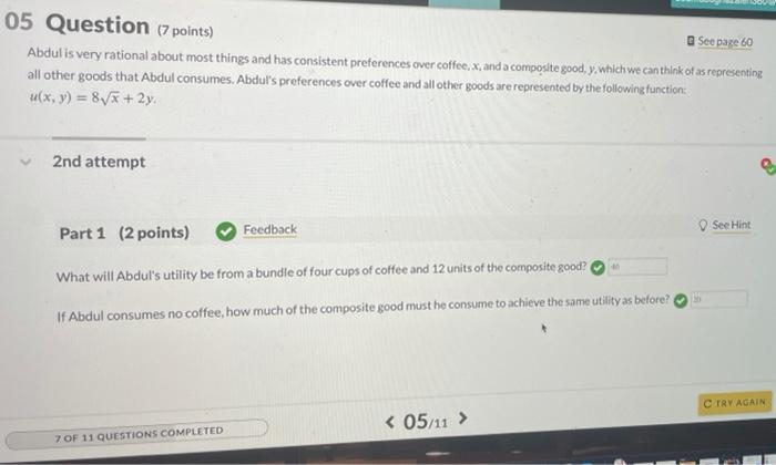 Solved 05 Question (7 points) See page 60 Abdul is very | Chegg.com