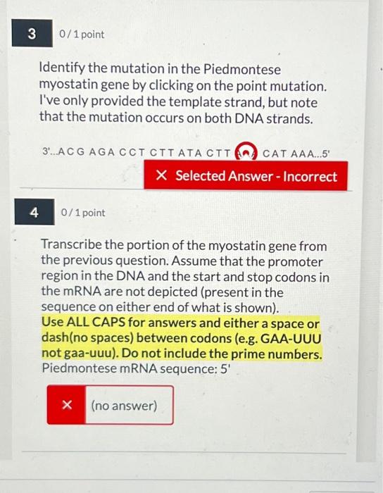 Solved Identify the mutation in the Piedmontese myostatin | Chegg.com