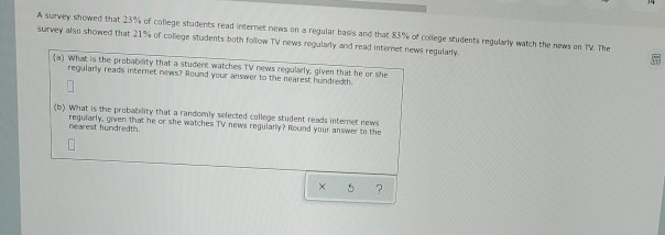Solved A Survey showed that 23% of college students read | Chegg.com