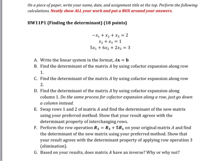Solved On a piece of paper, write your name, date, and | Chegg.com