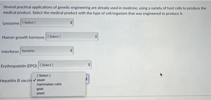Solved Several practical applications of genetic engineering | Chegg.com