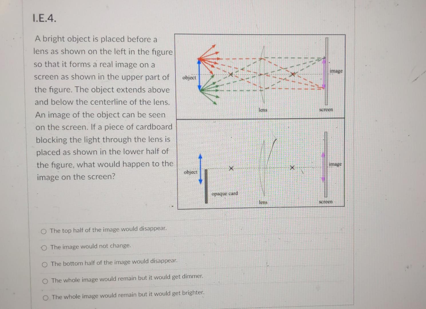 Solved I.E.4. 1.77 TIX LED ! YA! TIT image object 1 A bright | Chegg.com