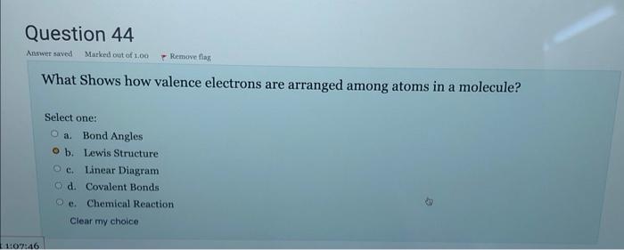 Solved Question 44 Answer saved Marked out of 1.00 Remove | Chegg.com