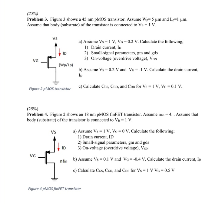 25 Problem 3 Figure 3 Shows A 45 Nm Pmos Trans Chegg Com