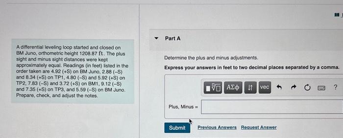 Solved determine the plus and minus adjustment, express the | Chegg.com