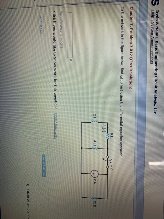 Solved S Irwin & Nelms, Basic Engineering Circuit Analysis, | Chegg.com