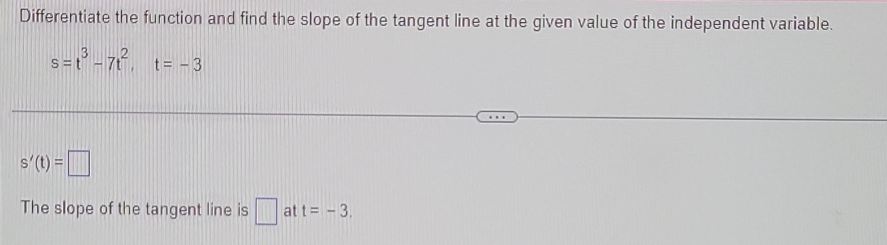 Solved Differentiate the function and find the slope of the | Chegg.com
