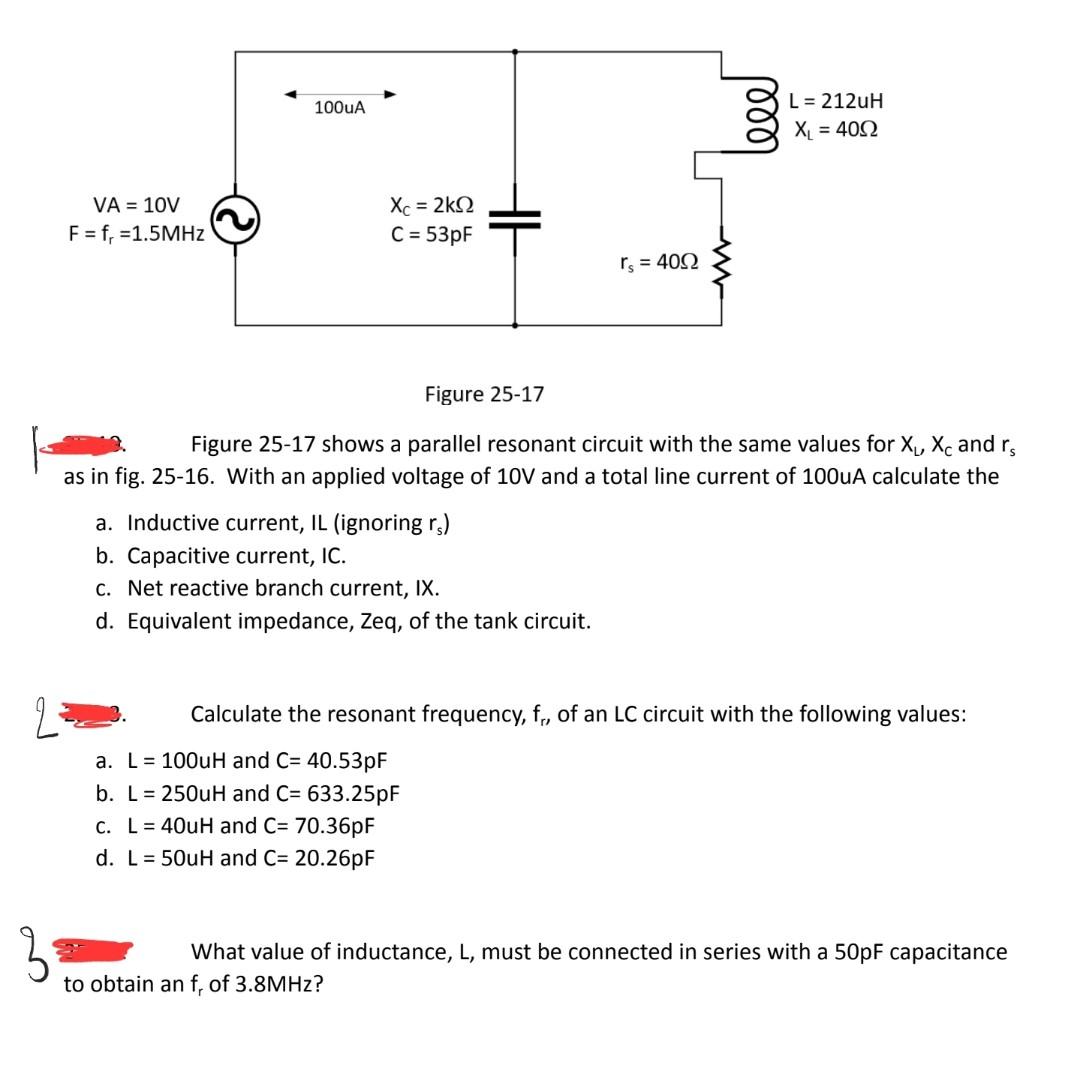 Solved Figure 25-17 Figure 25-17 Shows A Parallel Resonant | Chegg.com