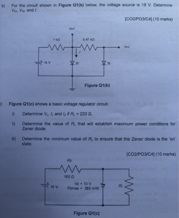 Solved B) For The Circuit Shown In Figure Q1(b) Below, The | Chegg.com