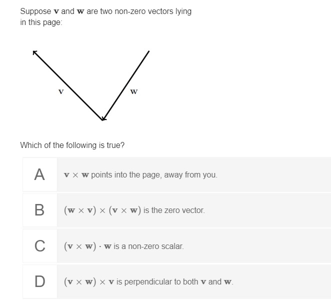 Solved Suppose v and w are two non-zero vectors lying in | Chegg.com