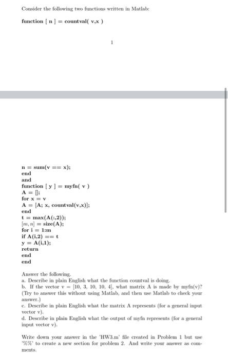 Solved Consider the following two functions written in | Chegg.com