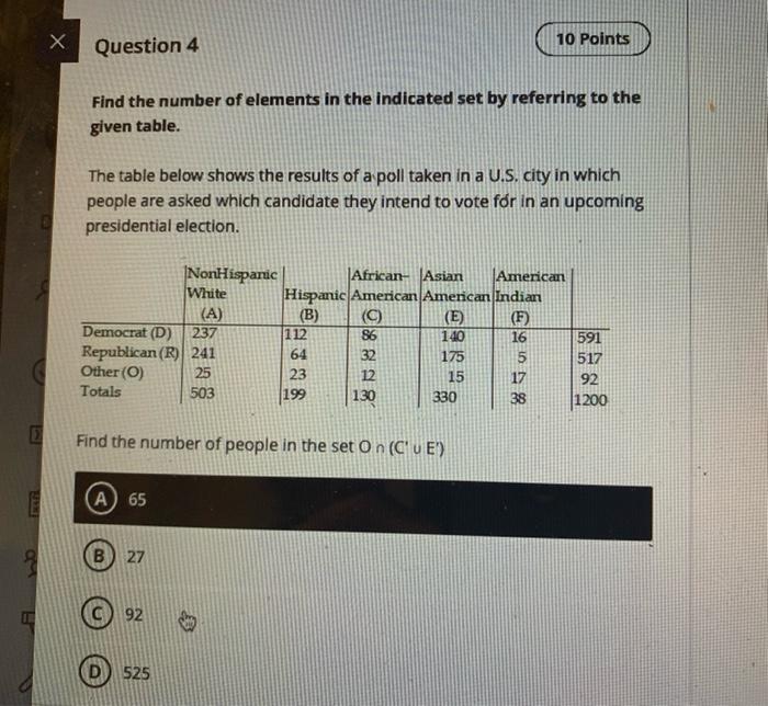 Solved Х 10 Points Question 4 Find the number of elements in | Chegg.com