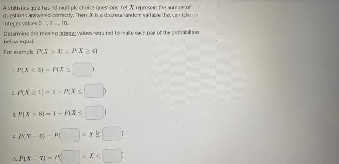 Solved A Statistics Quiz Has 10 Multiple Choice Questions. | Chegg.com