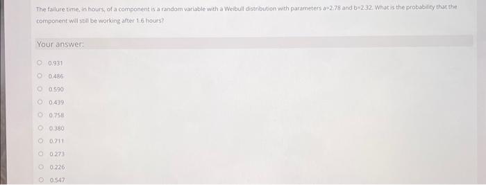 Solved The failure time, in hours, of a component is a | Chegg.com