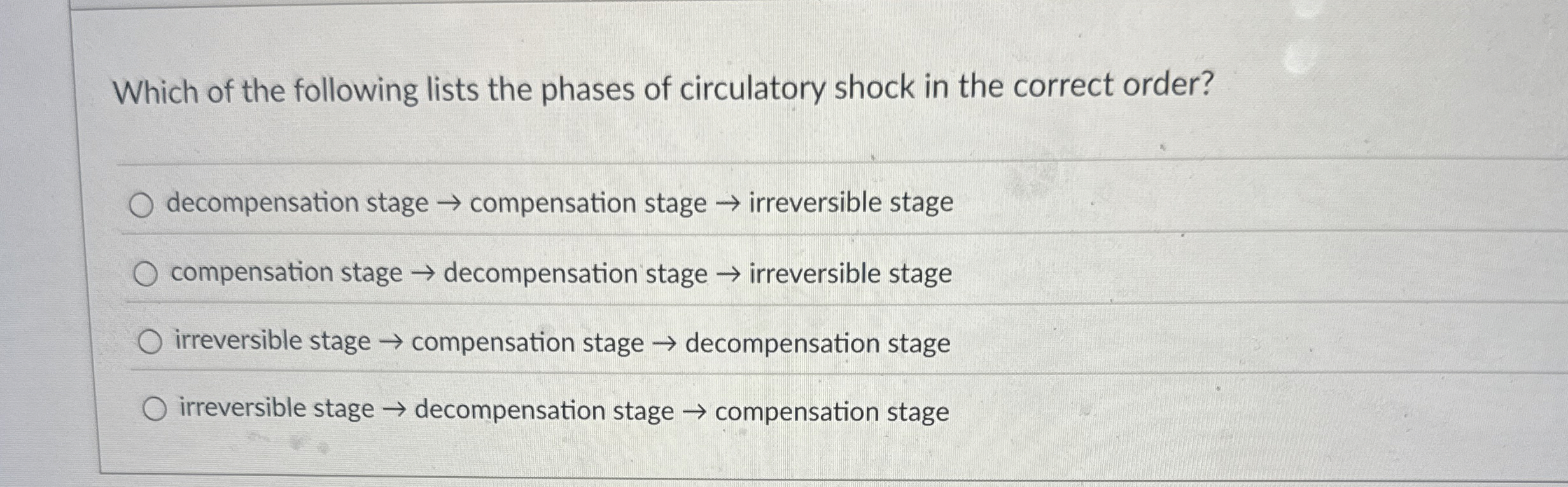 Solved Which of the following lists the phases of | Chegg.com