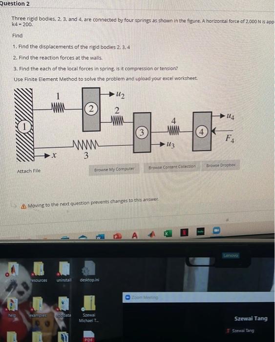 Question 2 Three Rigid Bodies. 2. 3, And 4, Are | Chegg.com