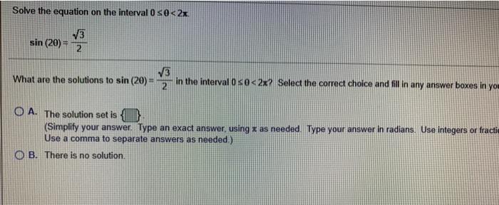Solved Solve the equation on the interval 0 s0