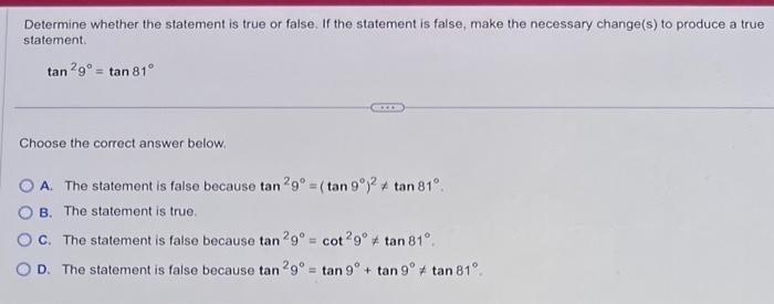 Solved Determine whether the statement is true or false. If | Chegg.com
