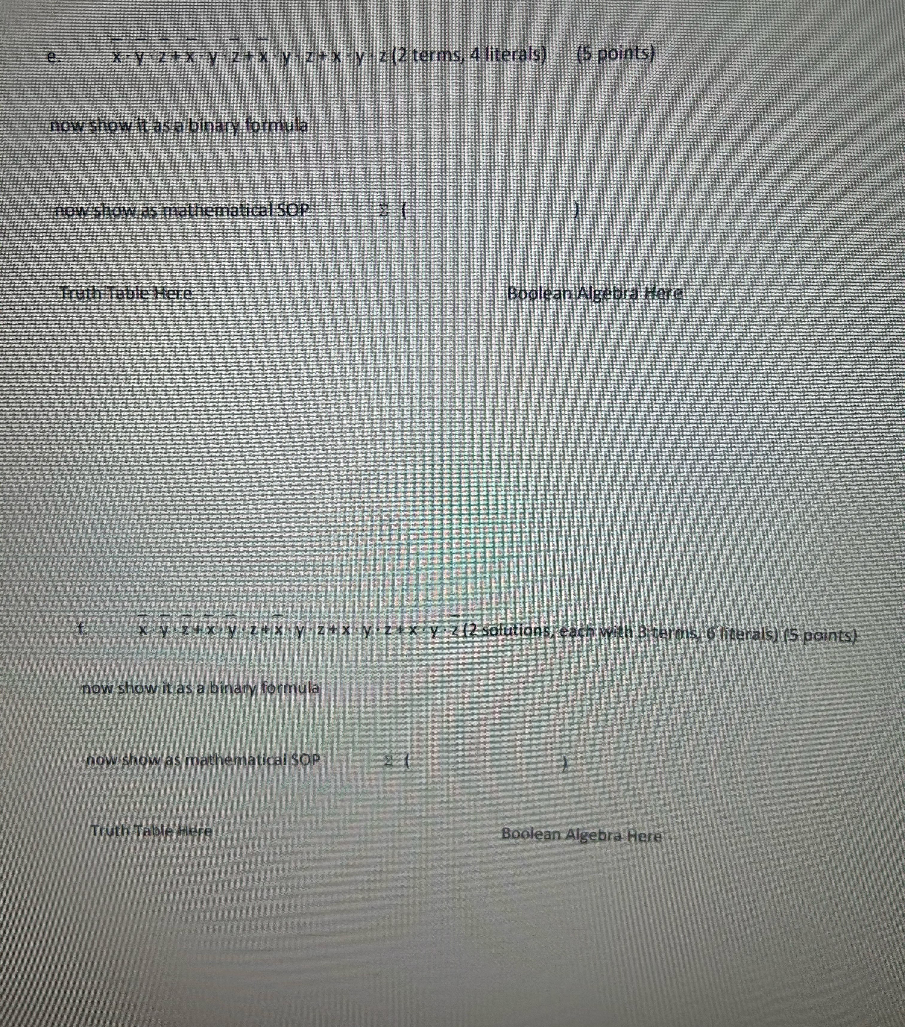 Solved Can you help me solve these by using boolean algebra | Chegg.com