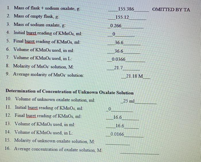 Solved EXPERIMENT 23 REDOX TITRATION STANDARDIZATION OF