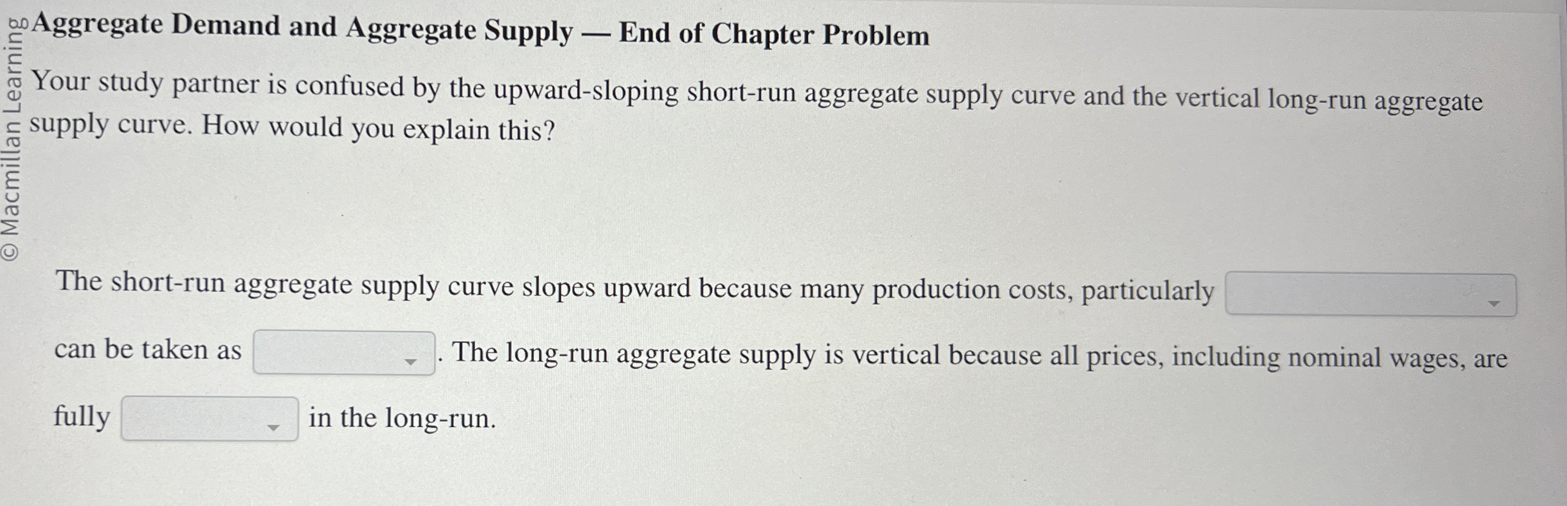 Solved Aggregate Demand and Aggregate Supply - ﻿End of | Chegg.com