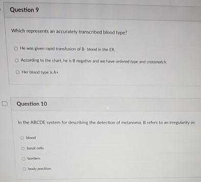 Solved Question 9Which Represents An Accurately Transcribed | Chegg.com