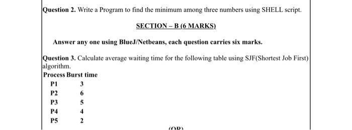 Solved Question 2. Write a Program to find the minimum among | Chegg.com