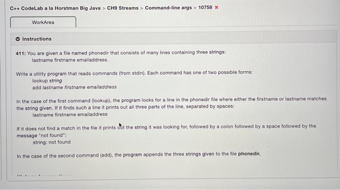 Solved C++ CodeLab a la Horstman Big Java > CH9 Streams > | Chegg.com